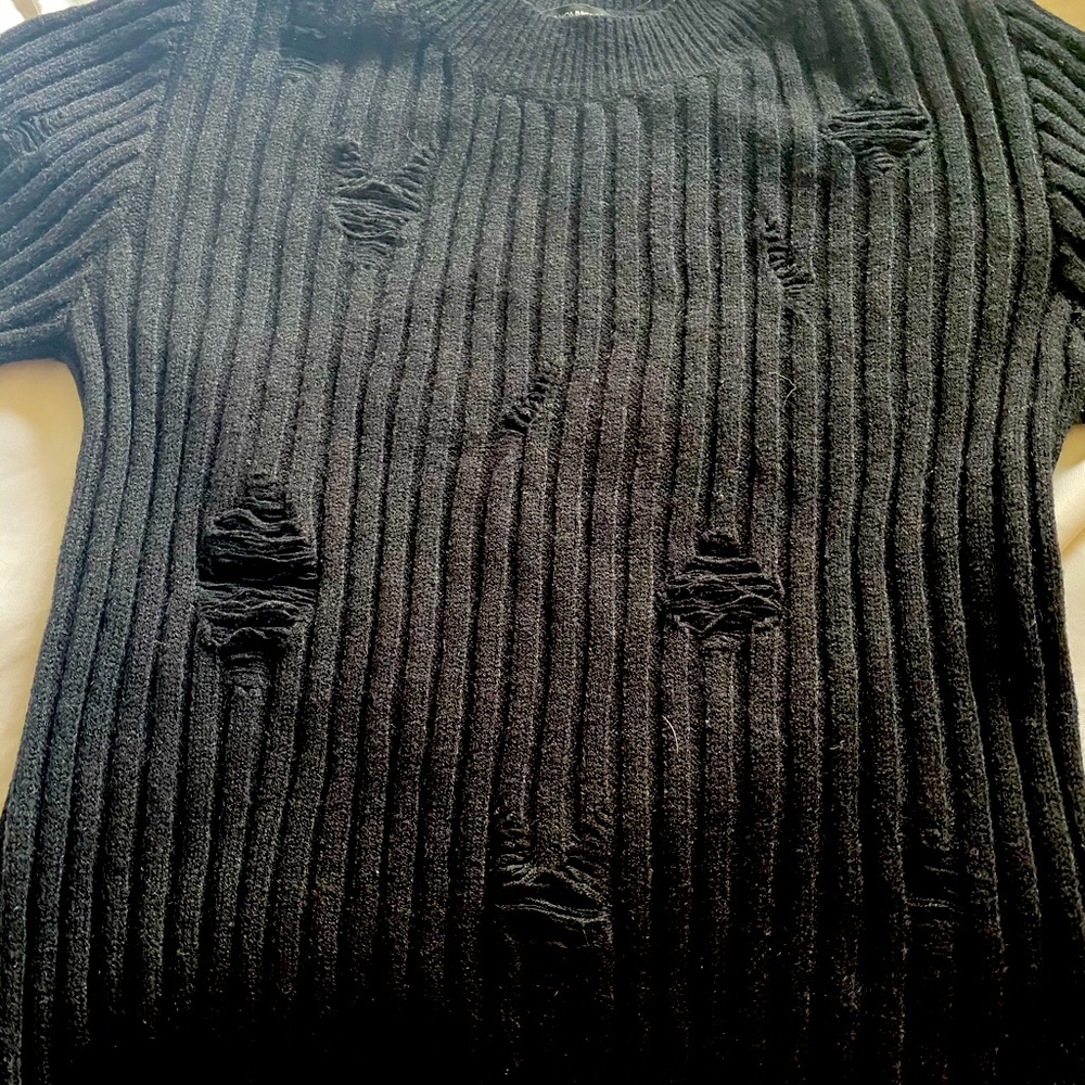 Black Cut out Sweater